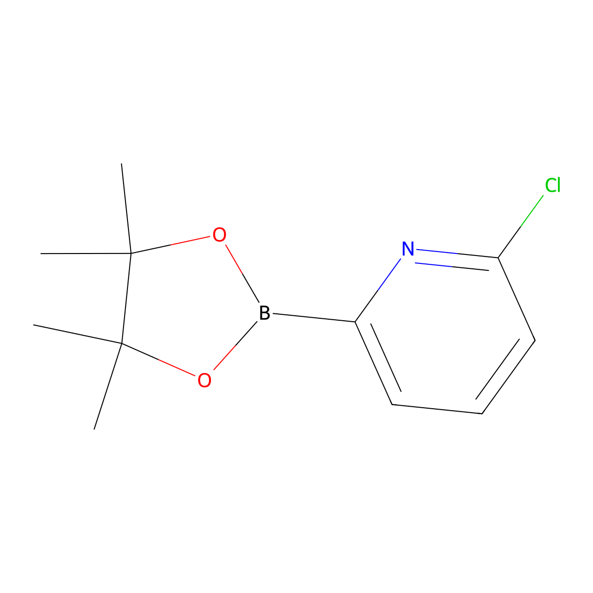 2-Chloro-6-(4,4,5,5-tetramethyl-1,3,2-dioxaborolan-2-yl)pyridine molecular structure, CAS 652148-92-0