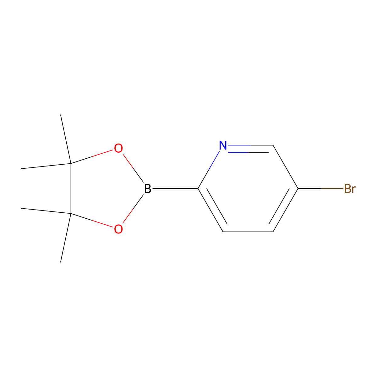 5-Bromo-2-(4,4,5,5-tetramethyl-1,3,2-dioxaborolan-2-yl)pyridine molecular structure, CAS 652148-98-6