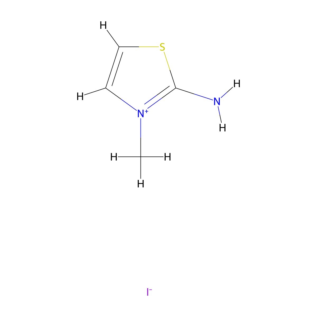 2-Amino-3-methyl-1,3-thiazol-3-ium iodide molecular structure, CAS 652152-19-7