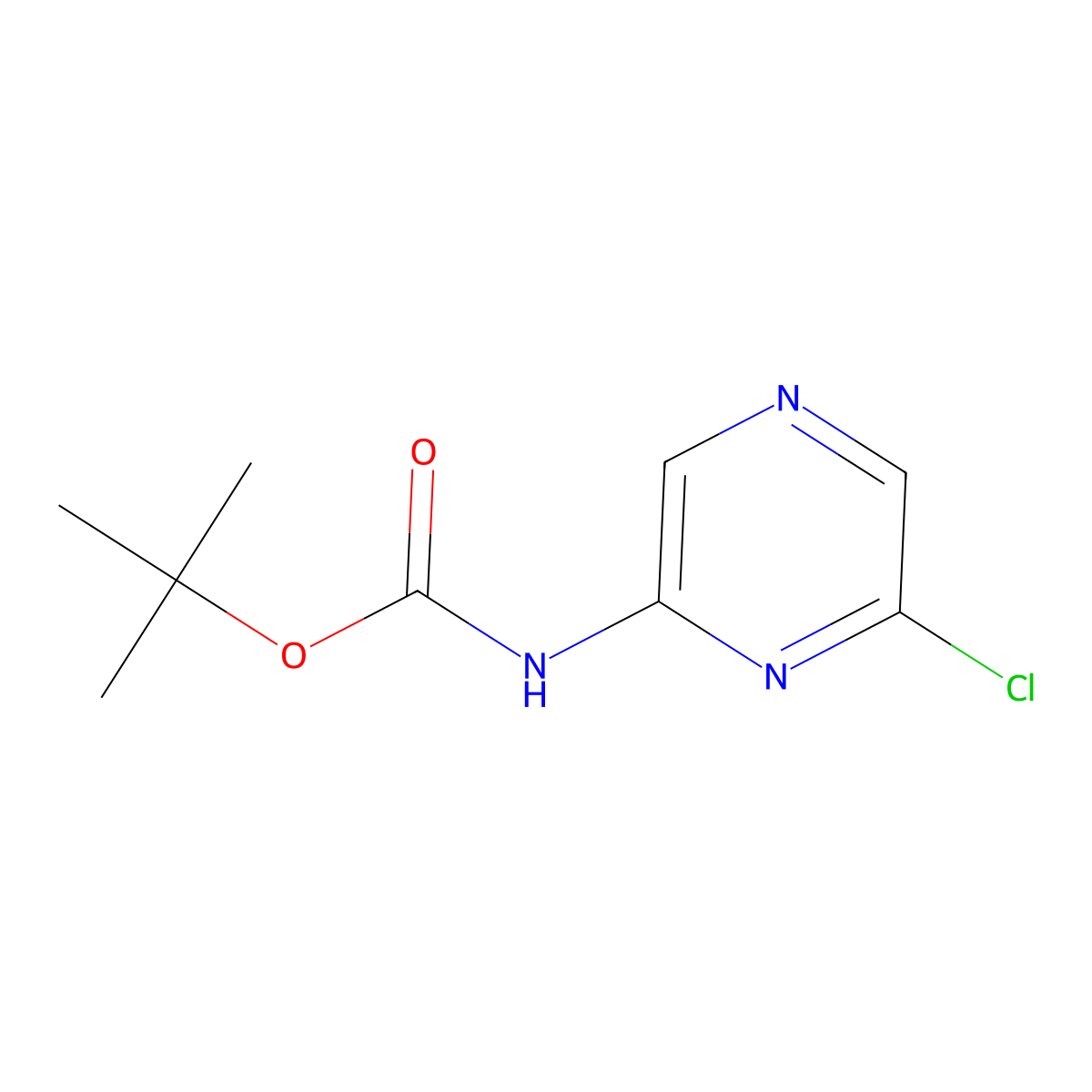 tert-butyl N-(6-chloropyrazin-2-yl)carbamate molecular structure, CAS 652153-48-5
