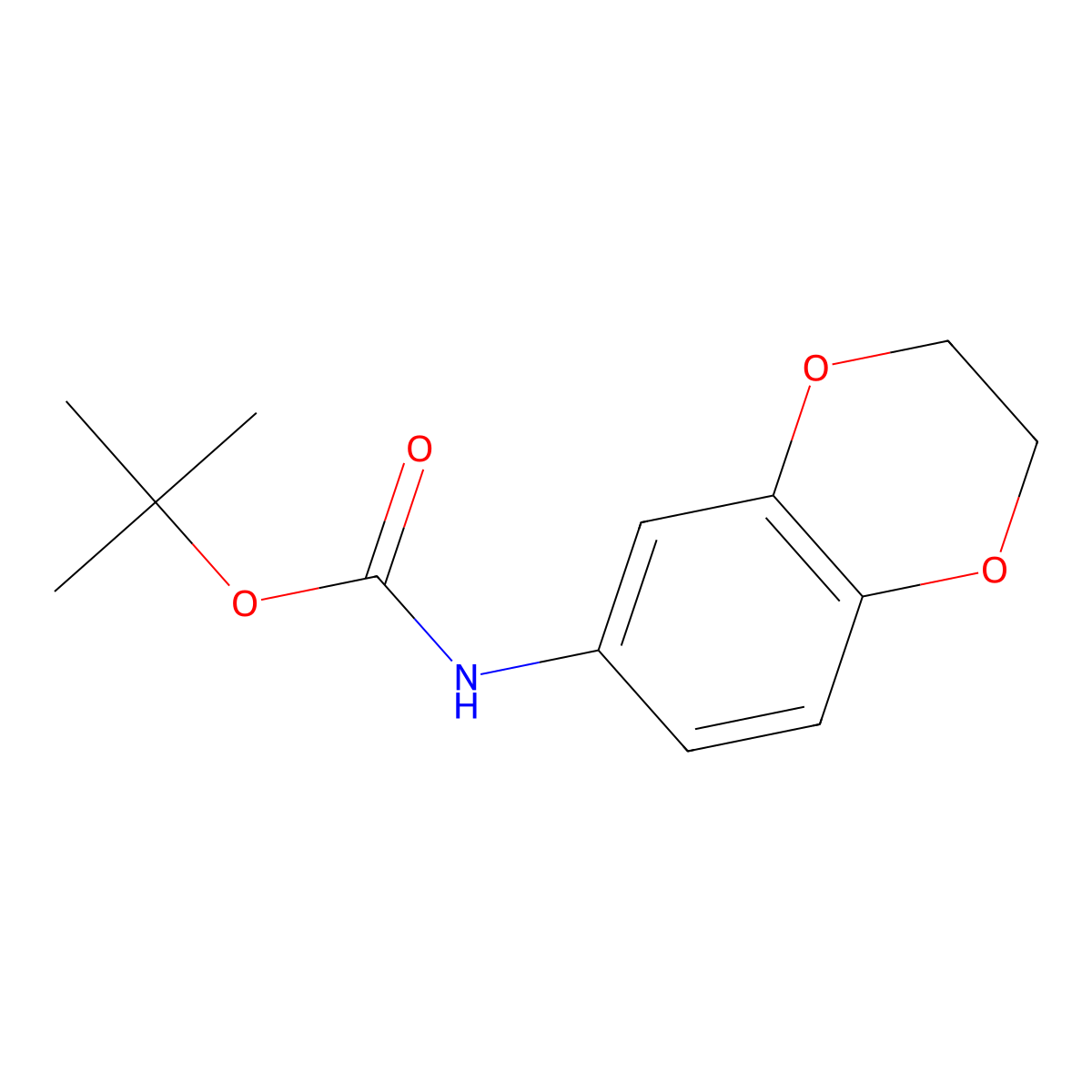 tert-Butyl (2,3-dihydrobenzo[b][1,4]dioxin-6-yl)carbamate molecular structure, CAS 652153-62-3