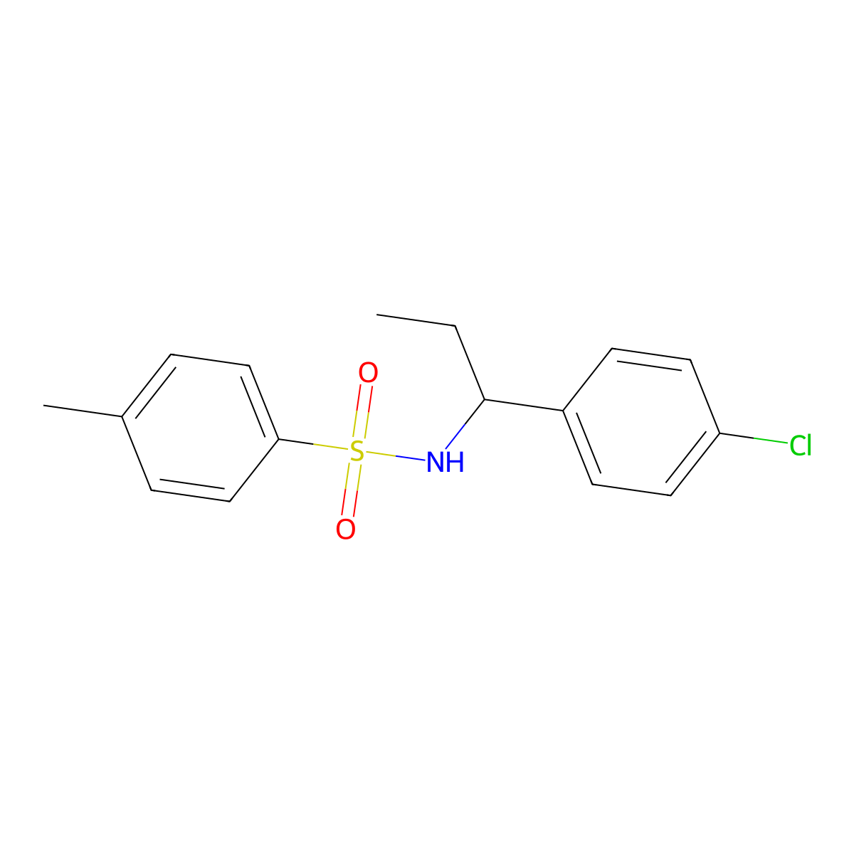 N-[1-(4-chlorophenyl)propyl]-4-methylbenzenesulfonamide molecular structure, CAS 652155-23-2
