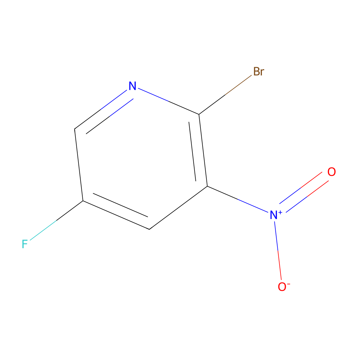 2-Bromo-5-fluoro-3-nitropyridine molecular structure, CAS 652160-72-0