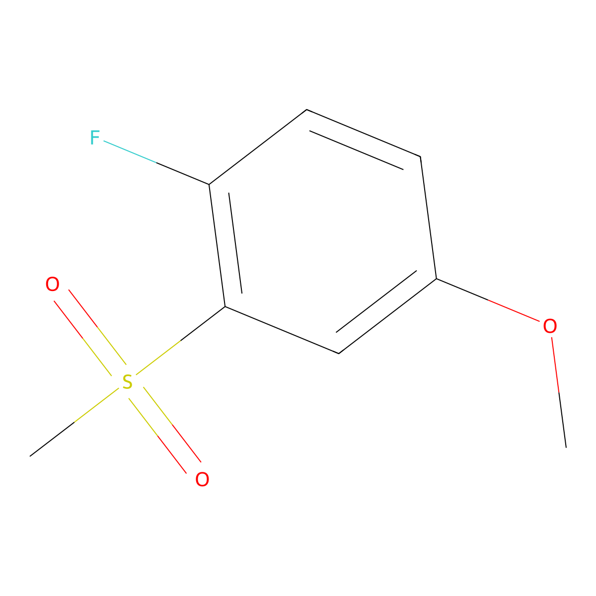 Benzene, 1-fluoro-4-methoxy-2-(methylsulfonyl)- molecular structure, CAS 652171-23-8
