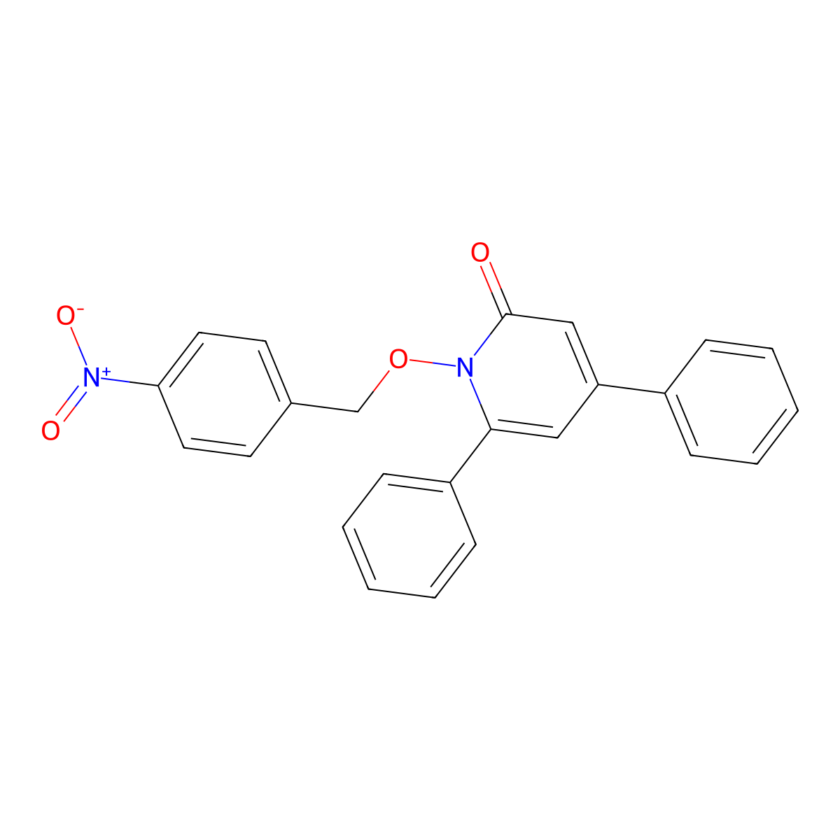 1-[(4-Nitrophenyl)methoxy]-4,6-diphenyl-1,2-dihydropyridin-2-one molecular structure, CAS 65218-80-6