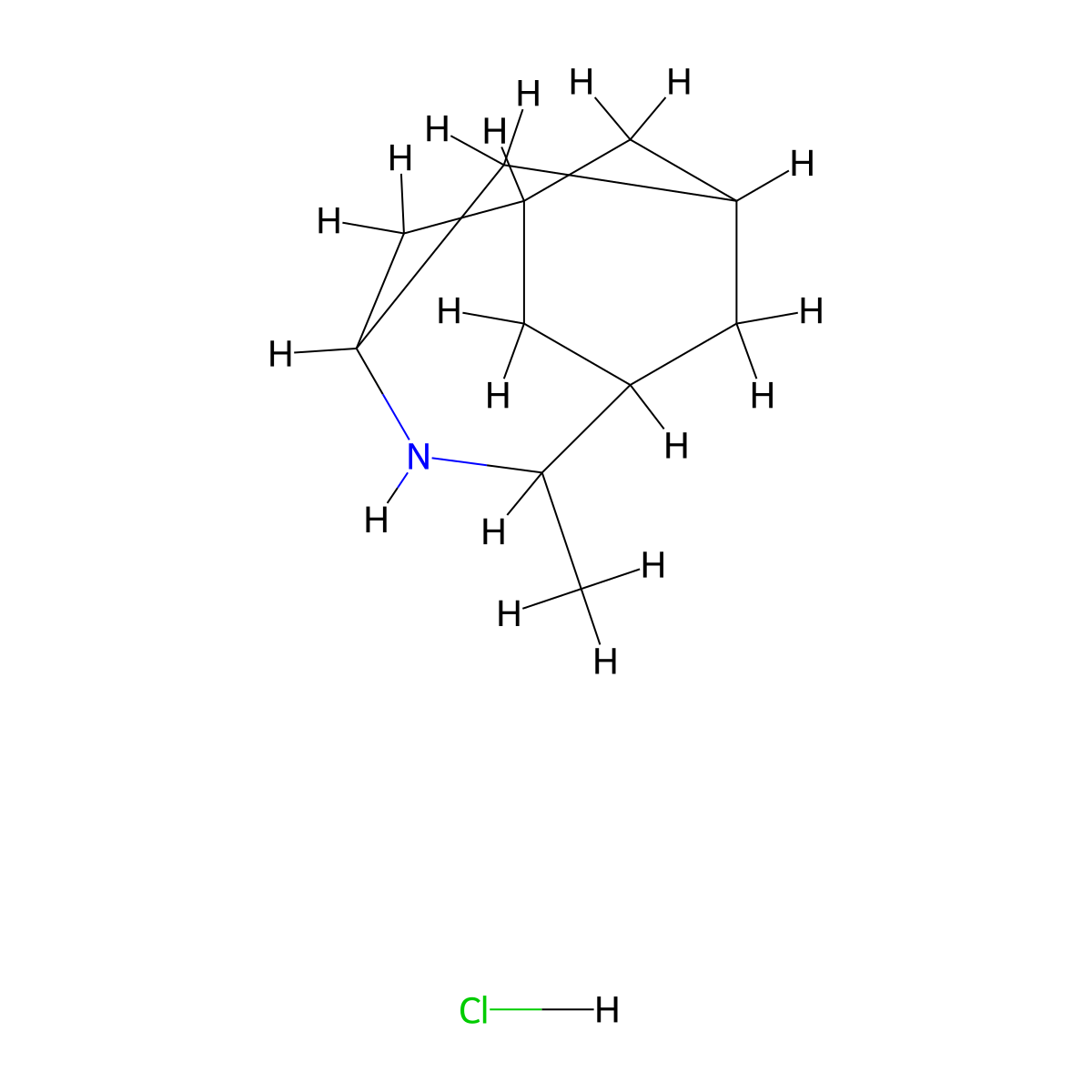 5-Methyl-4-azatricyclo[4.3.1.1,3,8]undecanehydrochloride molecular structure, CAS 65219-01-4