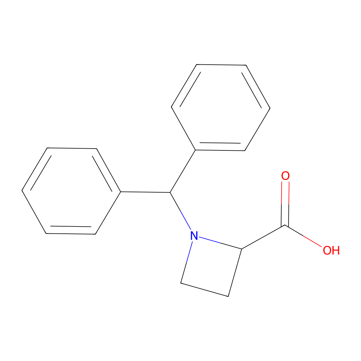 1-benzhydrylazetidine-2-carboxylic Acid molecular structure, CAS 65219-11-6