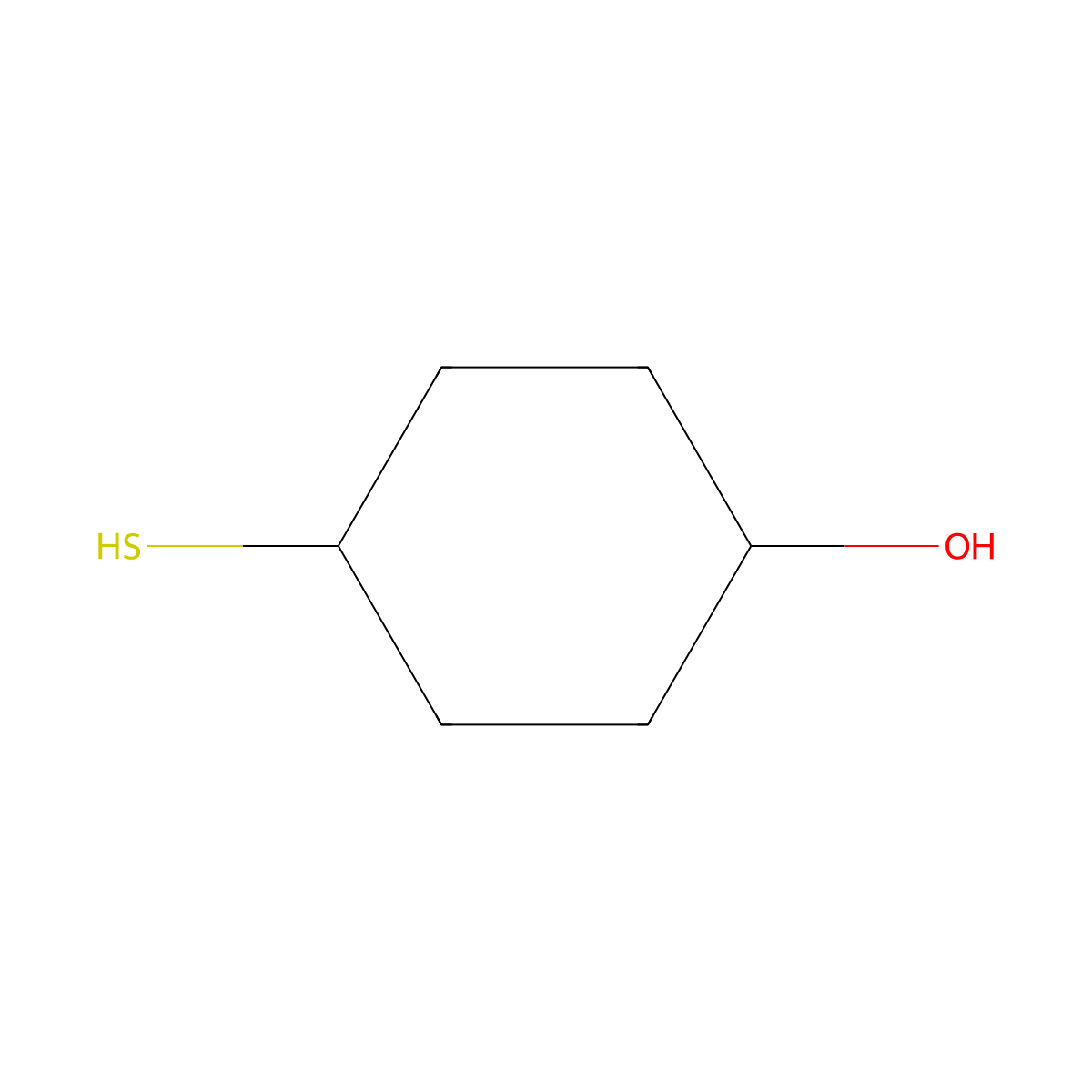 trans-4-Mercaptocyclohexanol molecular structure, CAS 6522-35-6