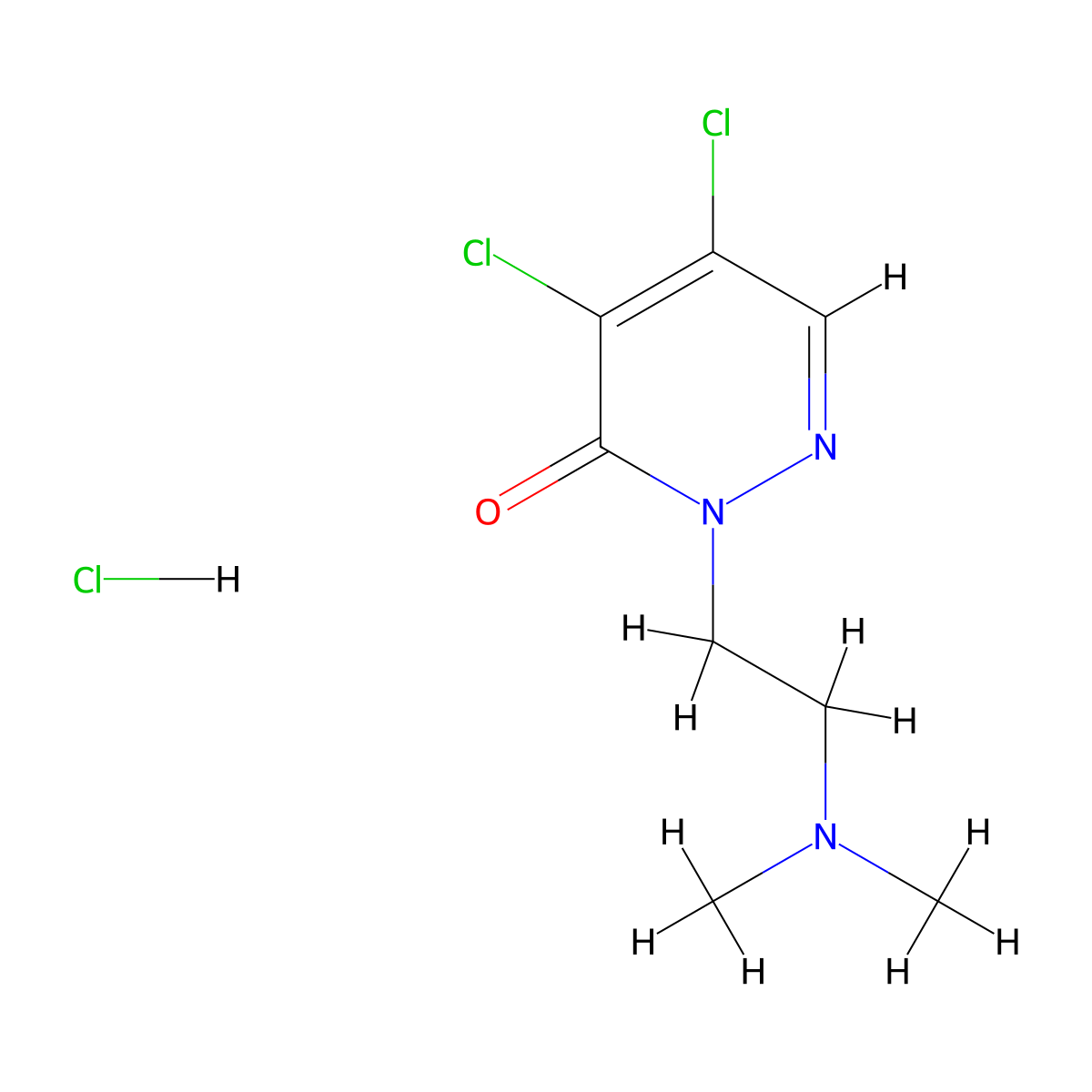 4,5-dichloro-2-(2-(dimethylamino)ethyl)pyridazin-3(2H)-one hydrochloride molecular structure, CAS 65225-83-4