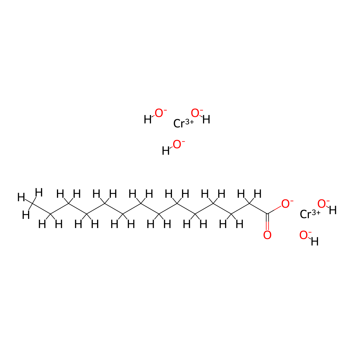 Chromium, mu-hydroxytetrahydroxy(mu-(tetradecanoato-kappaO:kappaO'))di- molecular structure, CAS 65229-24-5