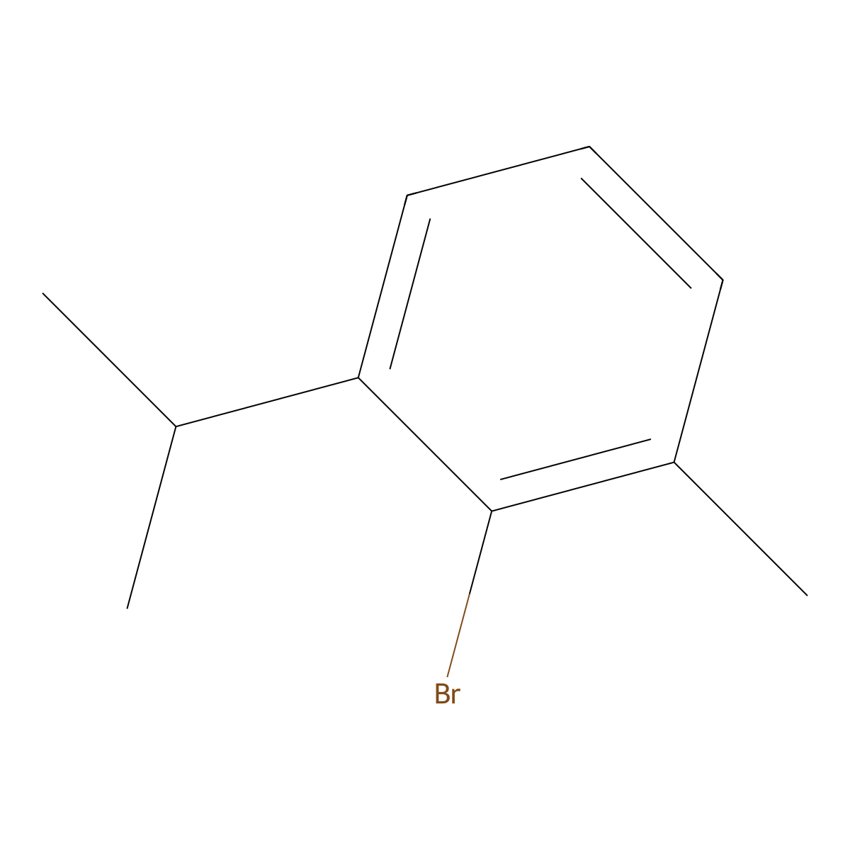 Benzene, 2-bromo-1-methyl-3-(1-methylethyl)- molecular structure, CAS 65232-56-6