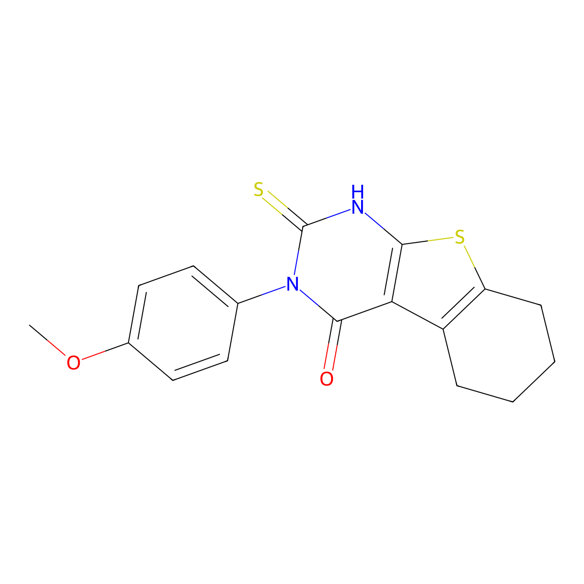 3-(4-methoxyphenyl)-2-sulfanyl-5,6,7,8-tetrahydro[1]benzothieno[2,3-d]pyrimidin-4(3H)-one molecular structure, CAS 65234-02-8