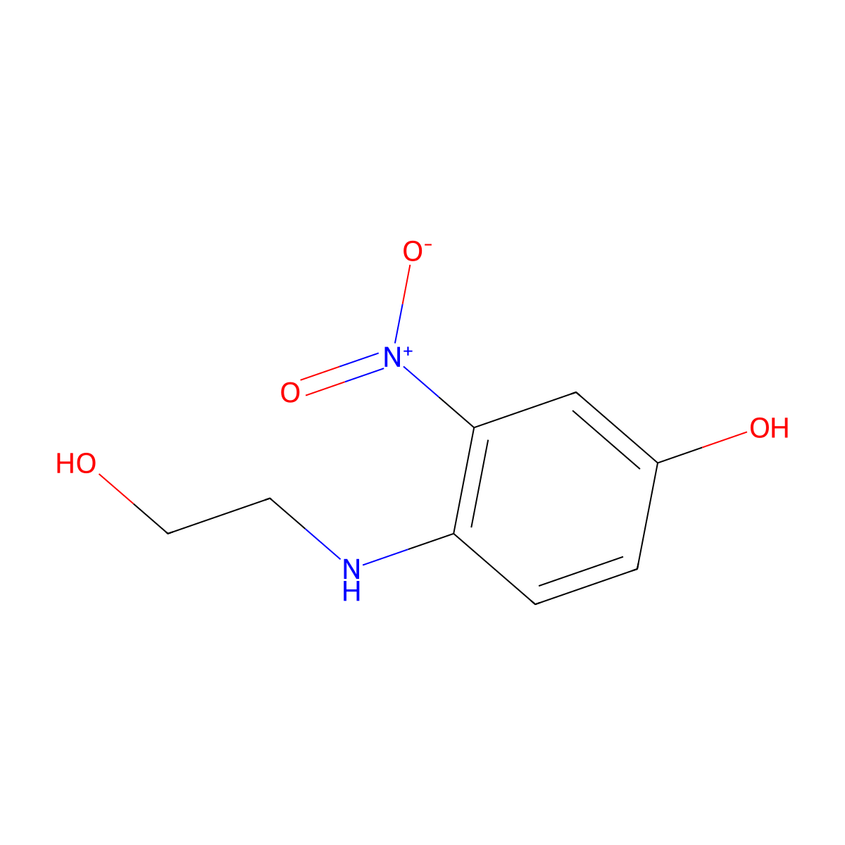 4-[(2-Hydroxyethyl)amino]-3-nitrophenol molecular structure, CAS 65235-31-6