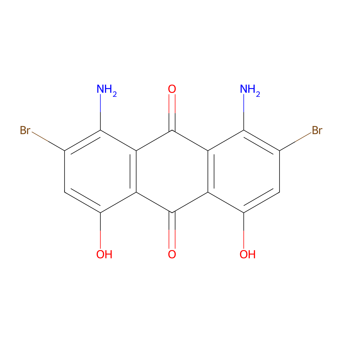 9,10-Anthracenedione, 1,8-diamino-2,7-dibromo-4,5-dihydroxy- molecular structure, CAS 65235-64-5