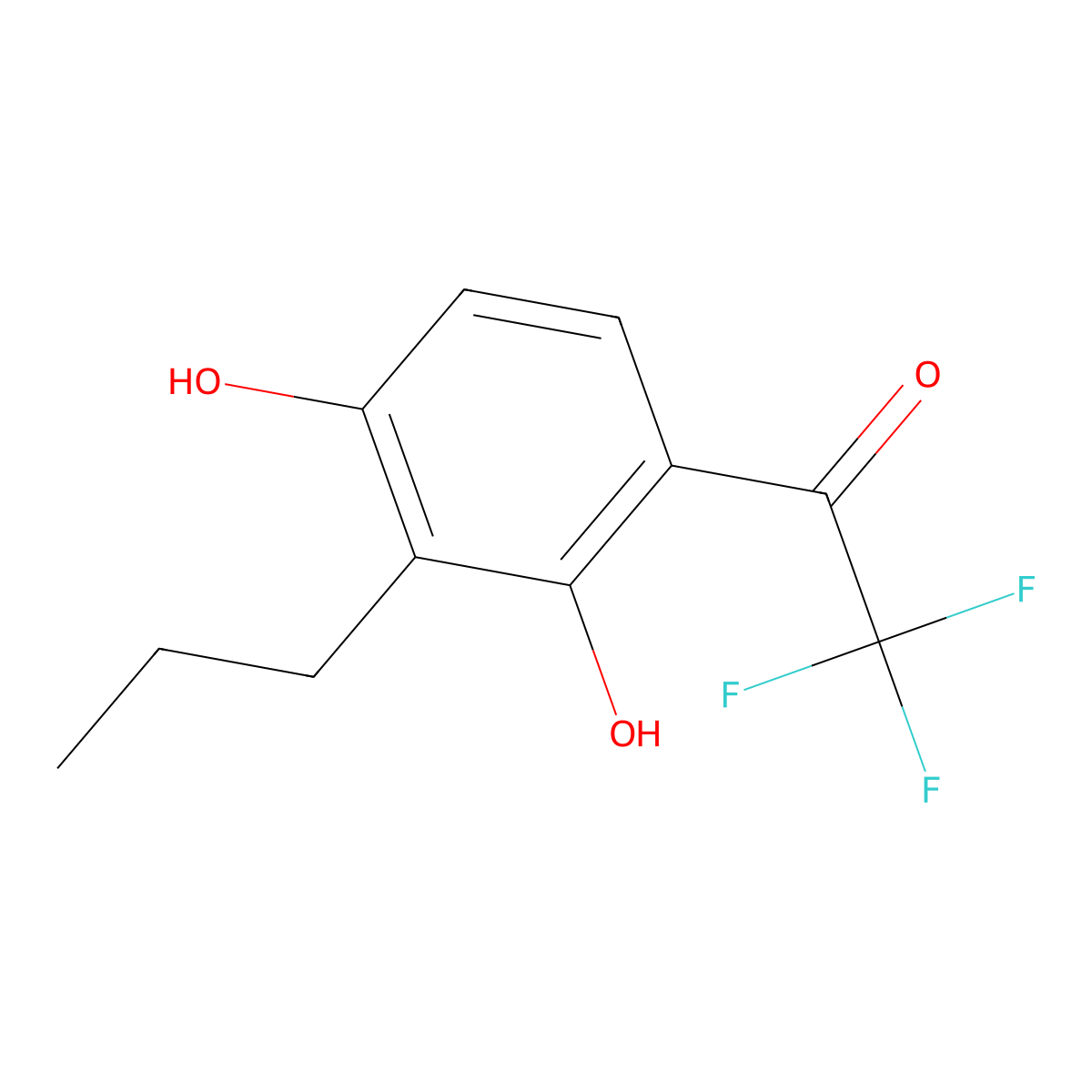 1-(2,4-Dihydroxy-3-propylphenyl)-2,2,2-trifluoroethan-1-one molecular structure, CAS 65239-69-2