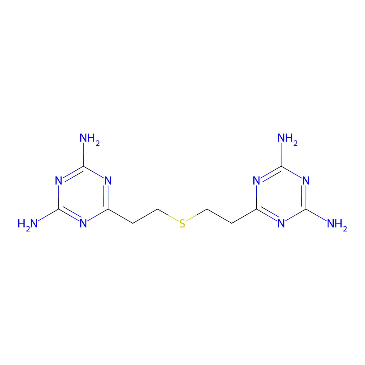6-[2-[2-(4,6-Diamino-1,3,5-triazin-2-yl)ethylsulfanyl]ethyl]-1,3,5-triazine-2,4-diamine molecular structure, CAS 6524-84-1