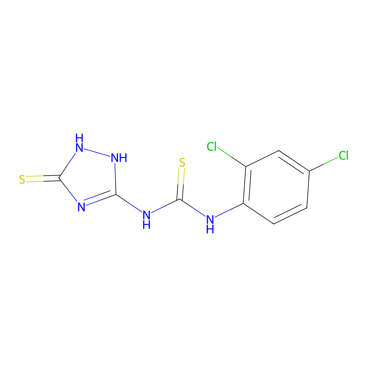 1-(2,4-Dichlorophenyl)-3-(5-sulfanylidene-1,2-dihydro-1,2,4-triazol-3-yl)thiourea molecular structure, CAS 6524-90-9