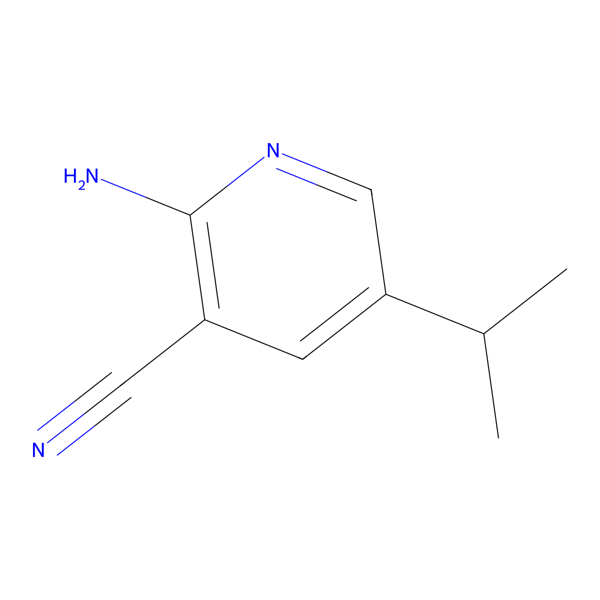 2-Amino-5-(propan-2-yl)pyridine-3-carbonitrile molecular structure, CAS 65242-15-1