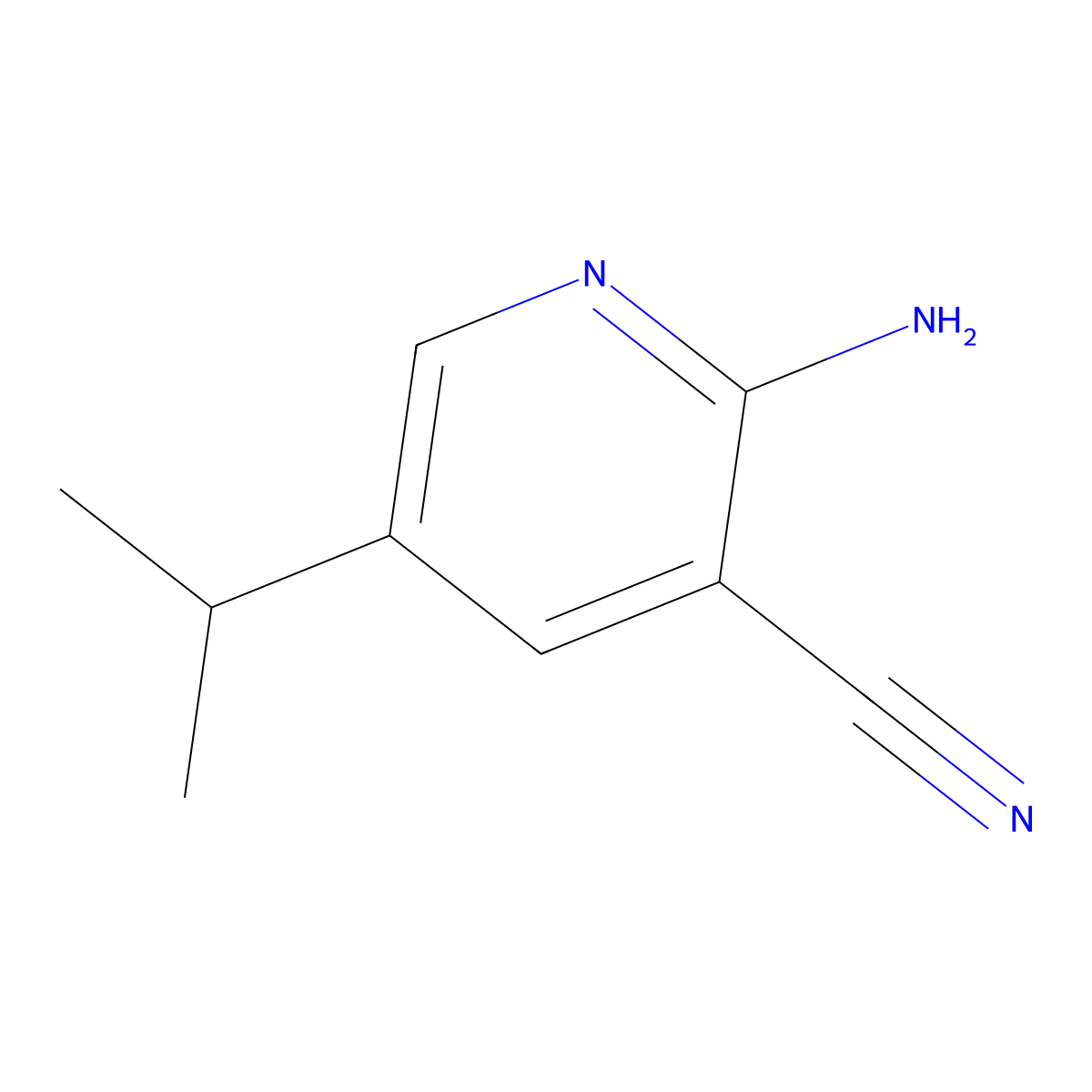 2-Amino-5-(propan-2-yl)pyridine-3-carbonitrile molecular structure, CAS 65242-15-1