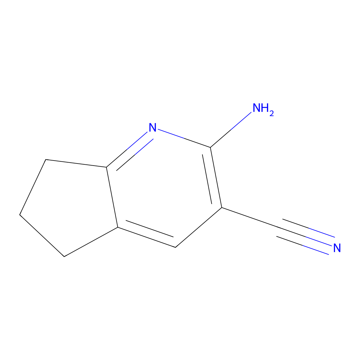 2-amino-5H,6H,7H-cyclopenta(b)pyridine-3-carbonitrile molecular structure, CAS 65242-18-4