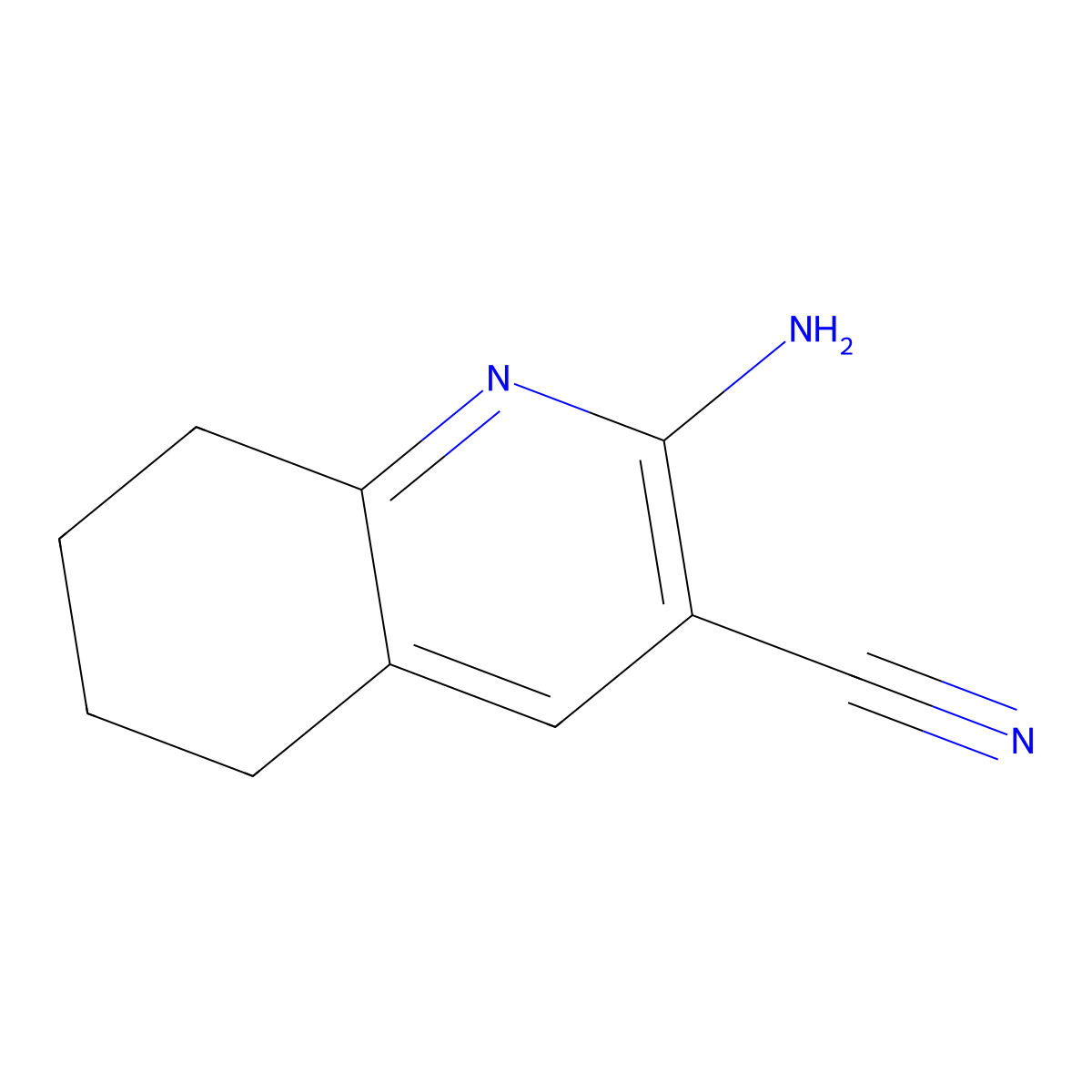 3-Quinolinecarbonitrile, 2-amino-5,6,7,8-tetrahydro- molecular structure, CAS 65242-19-5