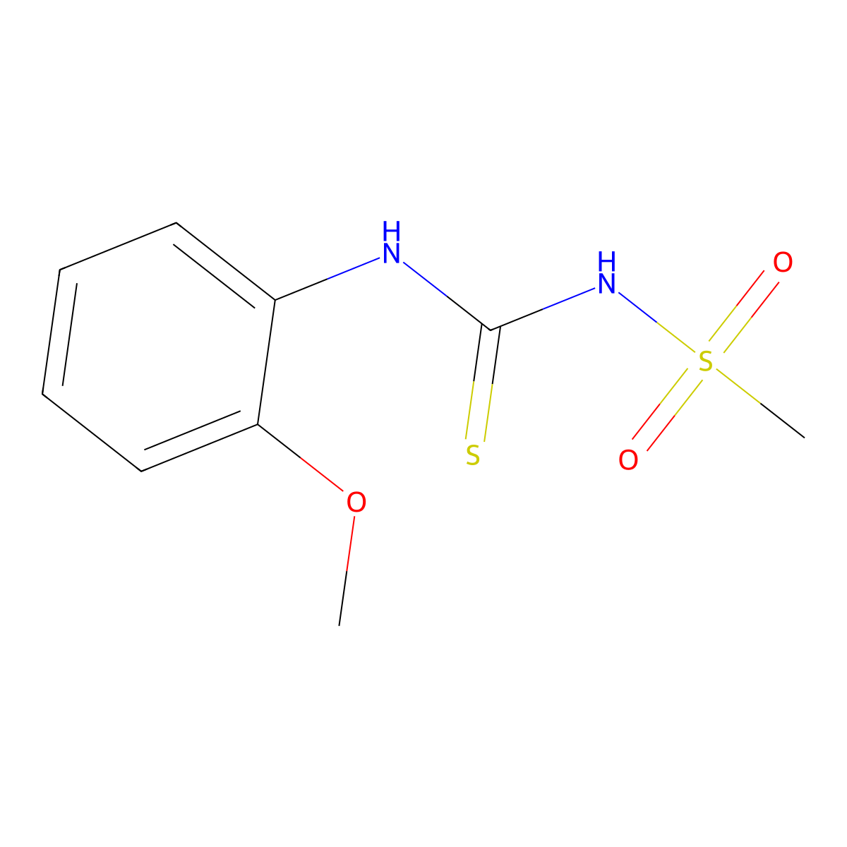 N-[[(2-Methoxyphenyl)amino]thioxomethyl]methanesulfonamide molecular structure, CAS 65242-29-7