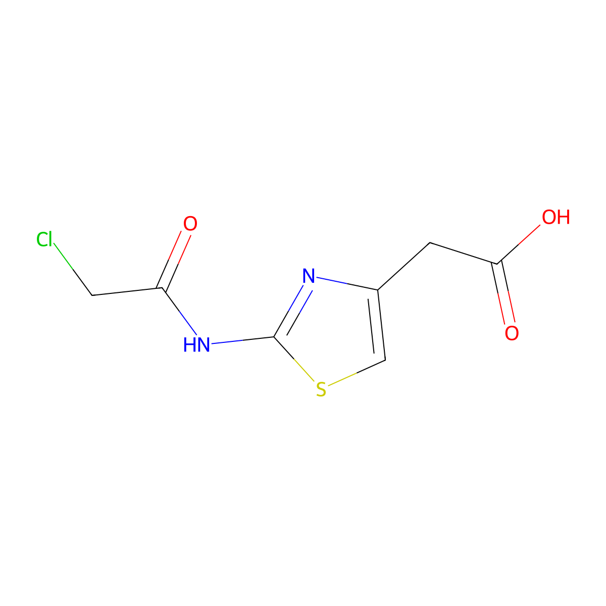 2-(2-Chloroacetamido)-4-thiazoleacetic acid molecular structure, CAS 65243-18-7