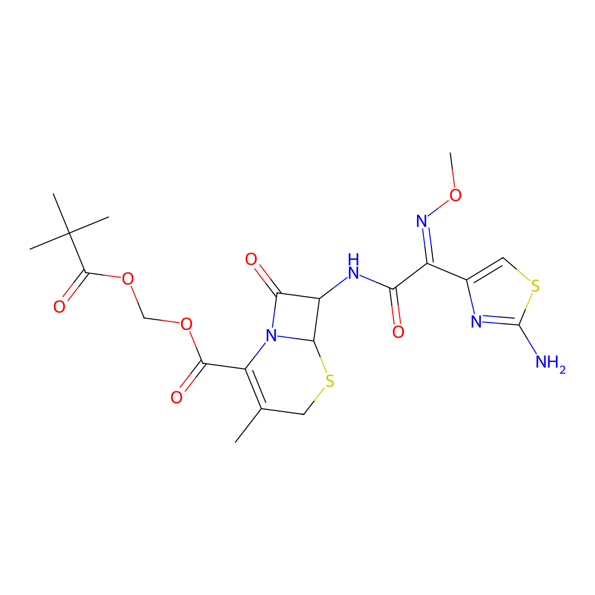 Cefetamet Pivoxil molecular structure, CAS 65243-33-6