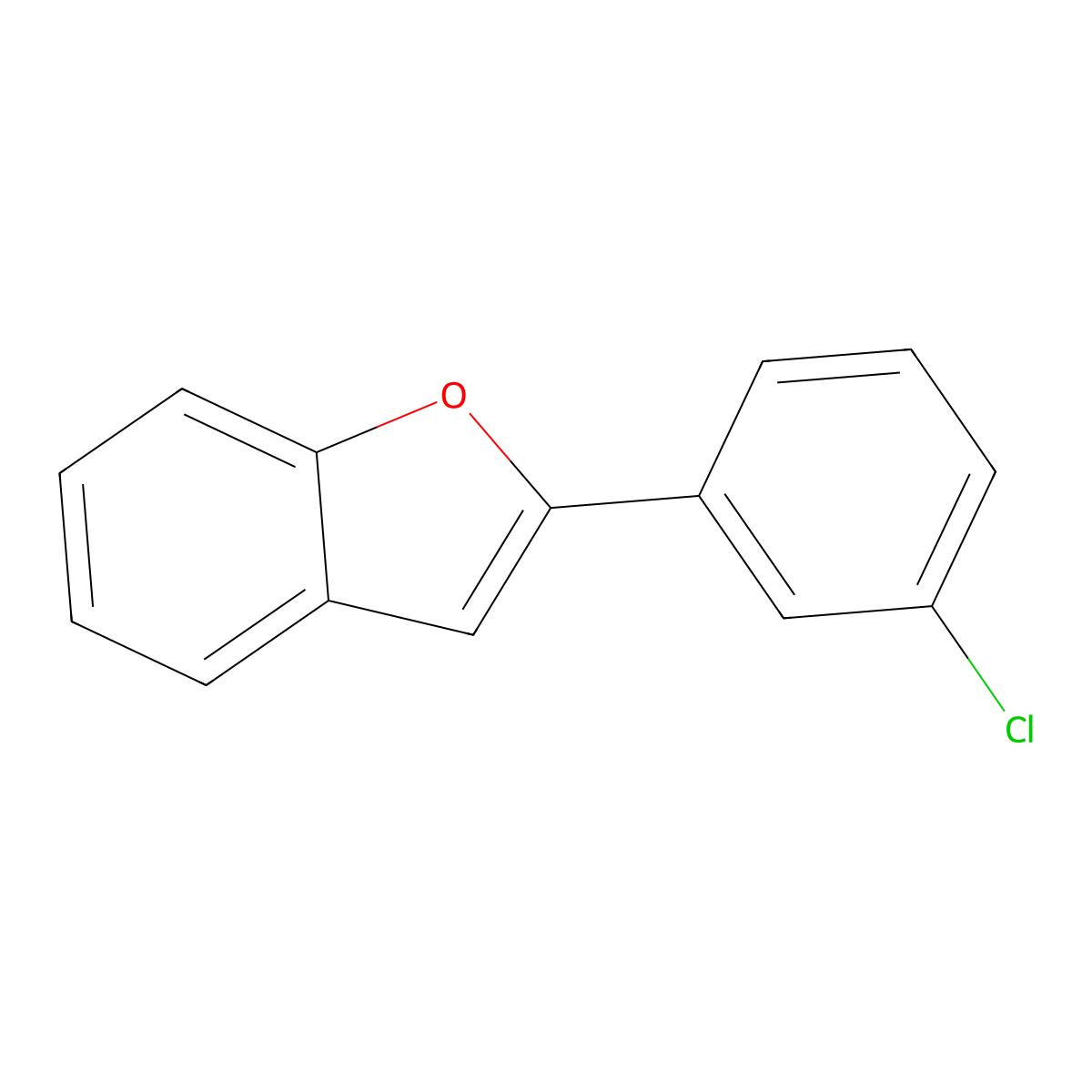 Benzofuran, 2-(3-chlorophenyl)- molecular structure, CAS 65246-45-9