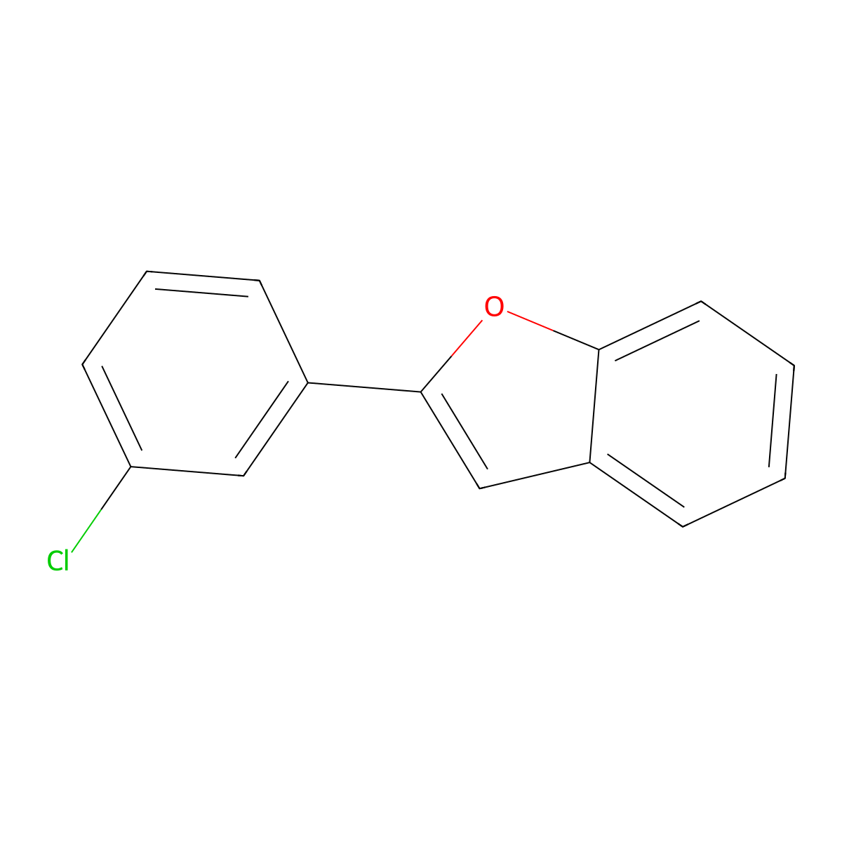 Benzofuran, 2-(3-chlorophenyl)- molecular structure, CAS 65246-45-9