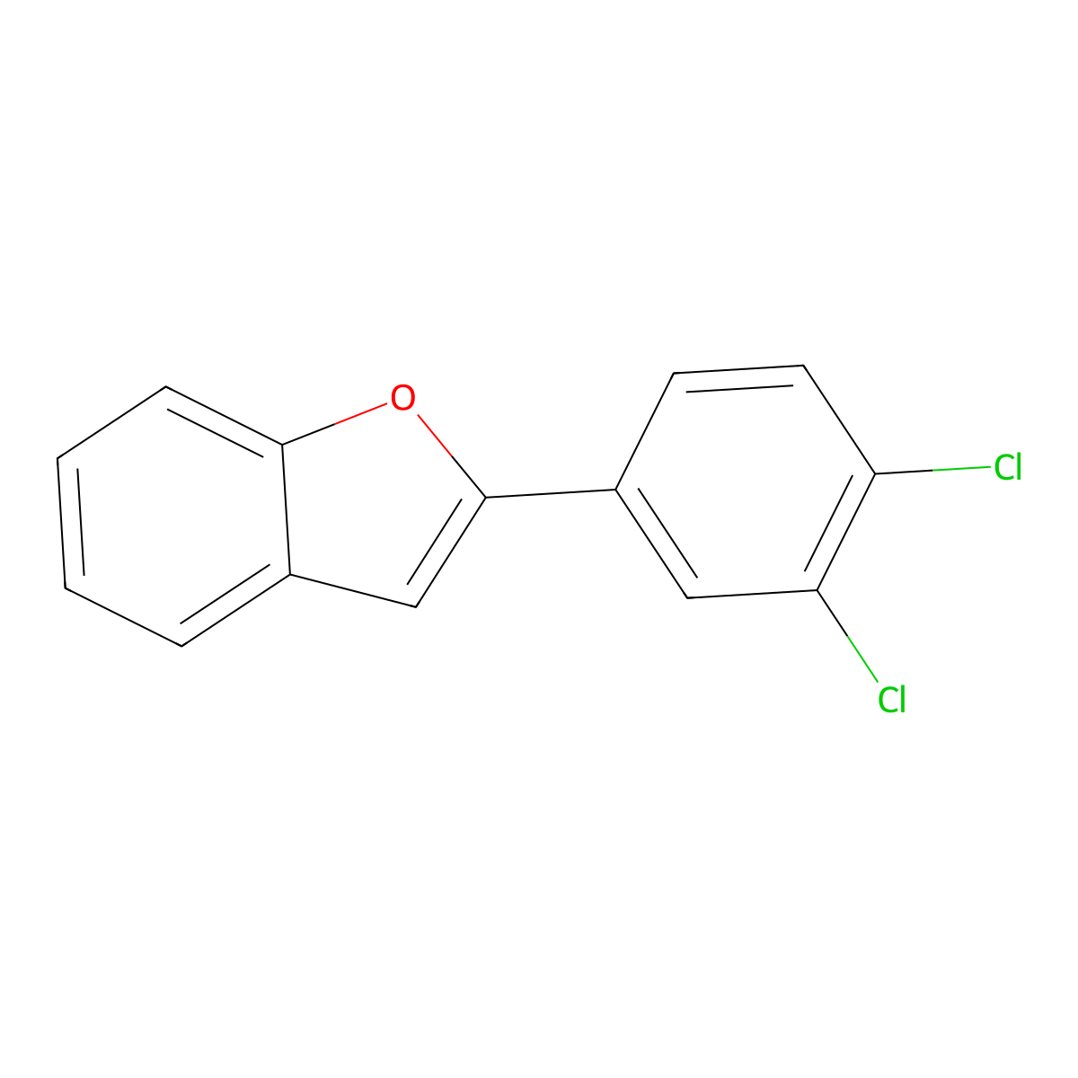 2-(3,4-Dichlorophenyl)benzofuran molecular structure, CAS 65246-48-2