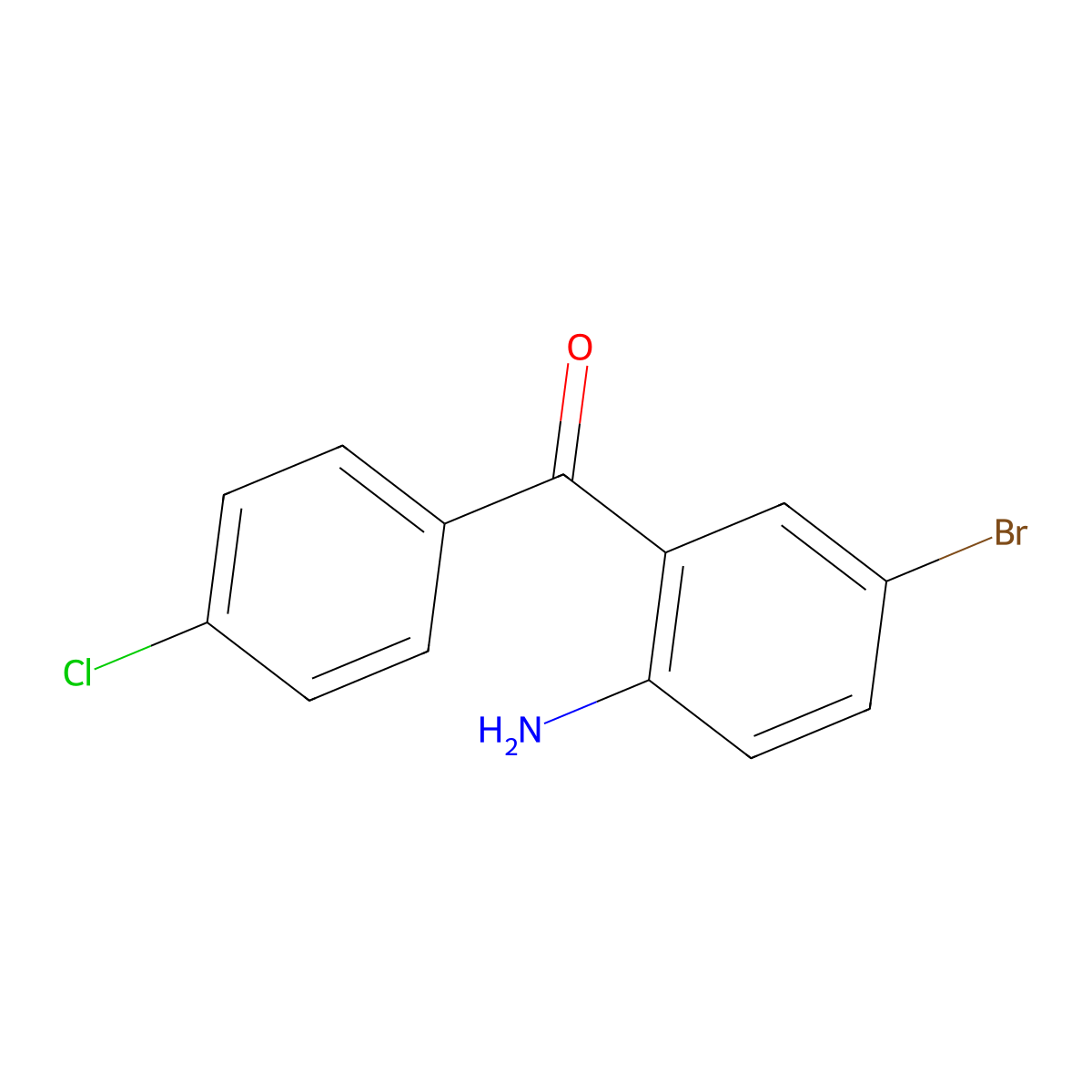 (2-Amino-5-bromophenyl)(4-chlorophenyl)methanone molecular structure, CAS 65246-99-3