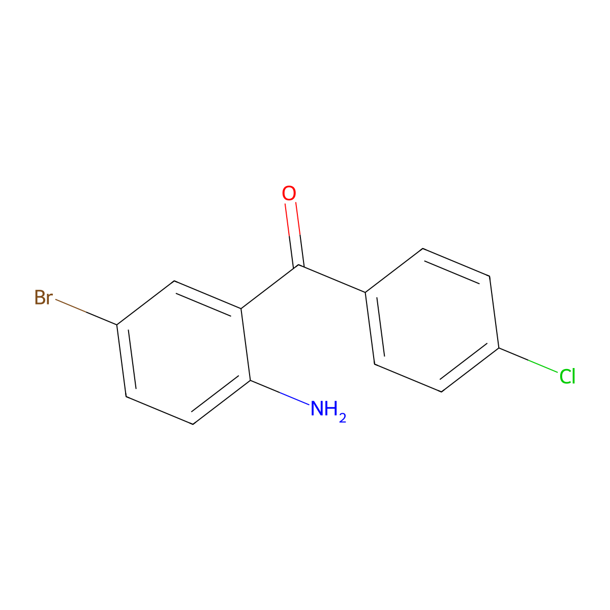 (2-Amino-5-bromophenyl)(4-chlorophenyl)methanone molecular structure, CAS 65246-99-3
