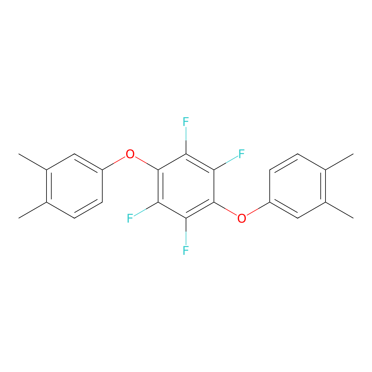 1,4-Bis(3,4-dimethylphenoxy)-2,3,5,6-tetrafluorobenzene molecular structure, CAS 65247-01-0