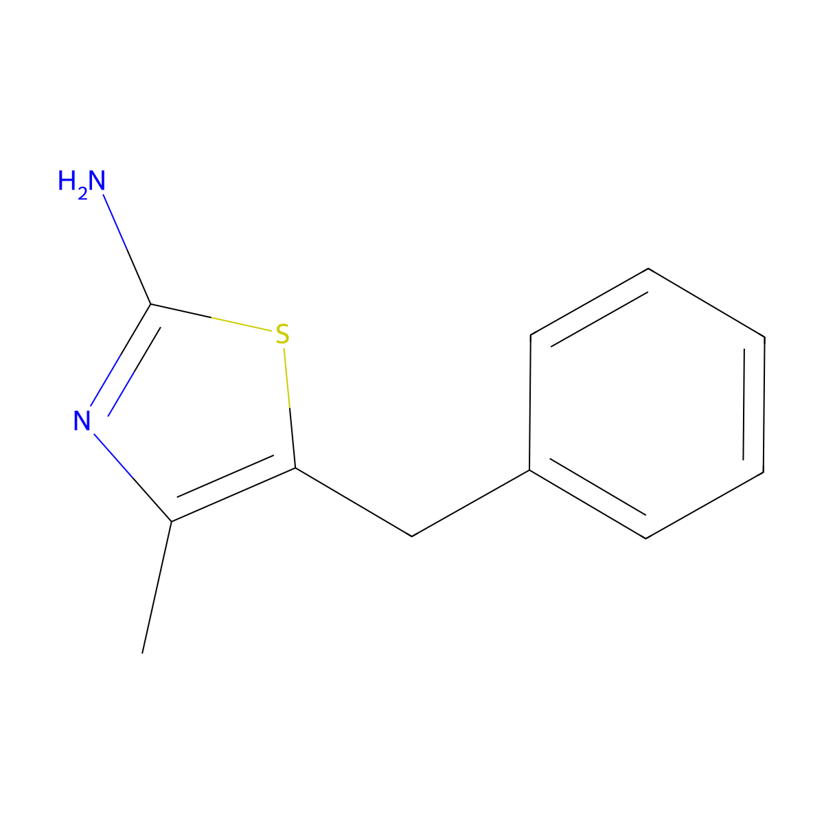 5-Benzyl-4-methyl-1,3-thiazol-2-amine molecular structure, CAS 65248-93-3