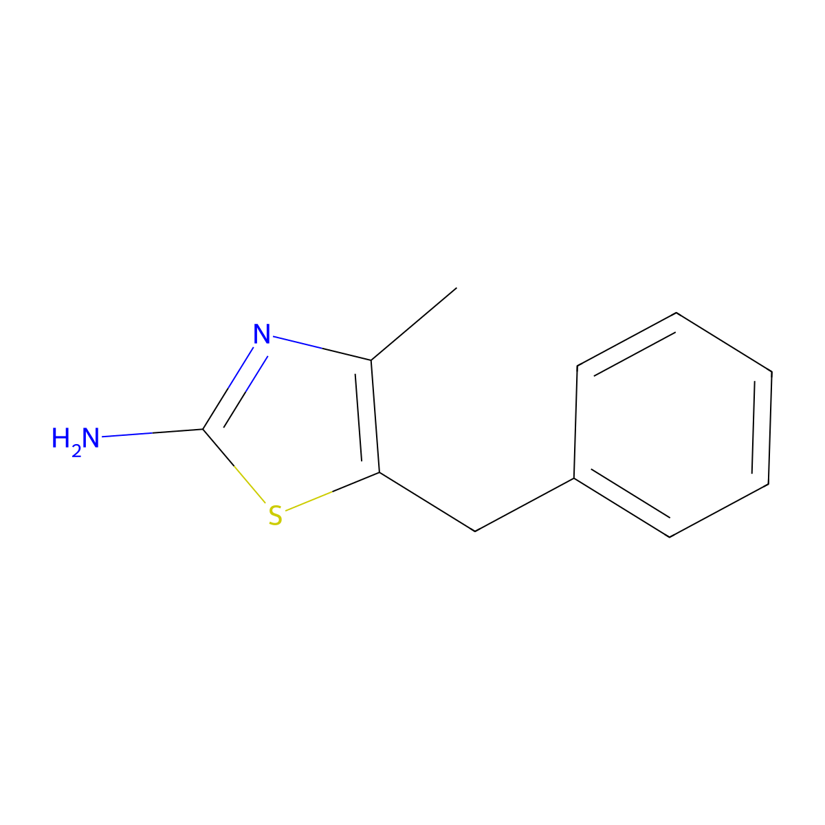 5-Benzyl-4-methyl-1,3-thiazol-2-amine molecular structure, CAS 65248-93-3