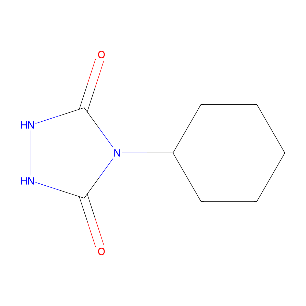 4-Cyclohexyl-1,2,4-triazolidine-3,5-dione molecular structure, CAS 6525-04-8