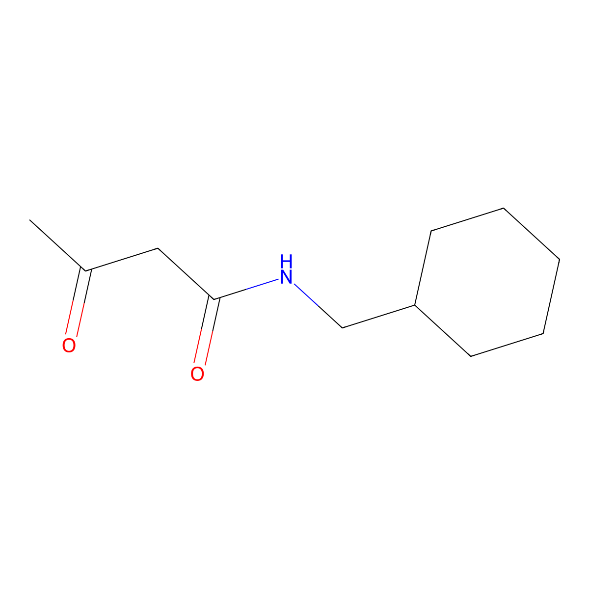 N-(cyclohexylmethyl)-3-oxobutanamide molecular structure, CAS 6525-18-4