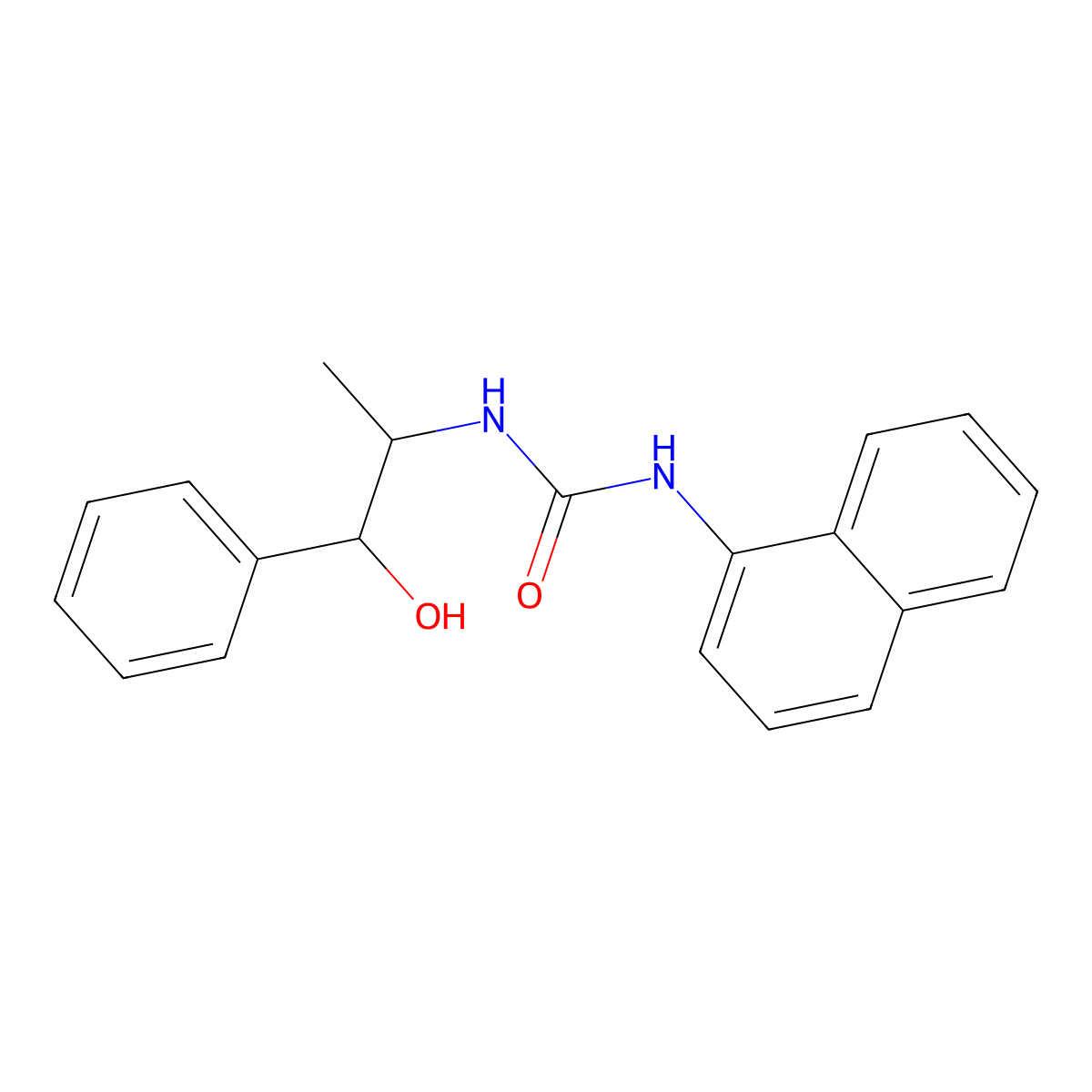 1-(1-Hydroxy-1-phenylpropan-2-yl)-3-naphthalen-1-ylurea molecular structure, CAS 6525-79-7