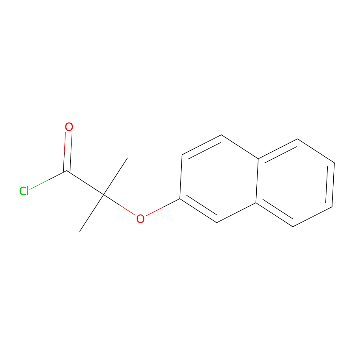 2-Methyl-2-(2-naphthyloxy)propanoyl chloride molecular structure, CAS 65250-18-2