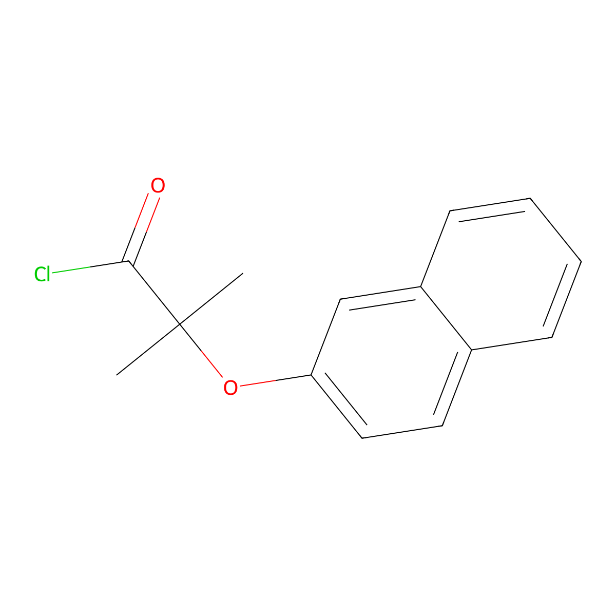 2-Methyl-2-(2-naphthyloxy)propanoyl chloride molecular structure, CAS 65250-18-2