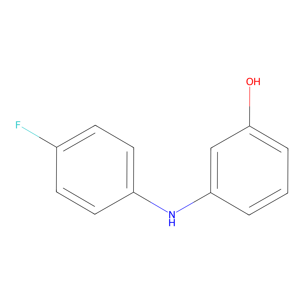 3-[(4-Fluorophenyl)amino]phenol molecular structure, CAS 65250-80-8