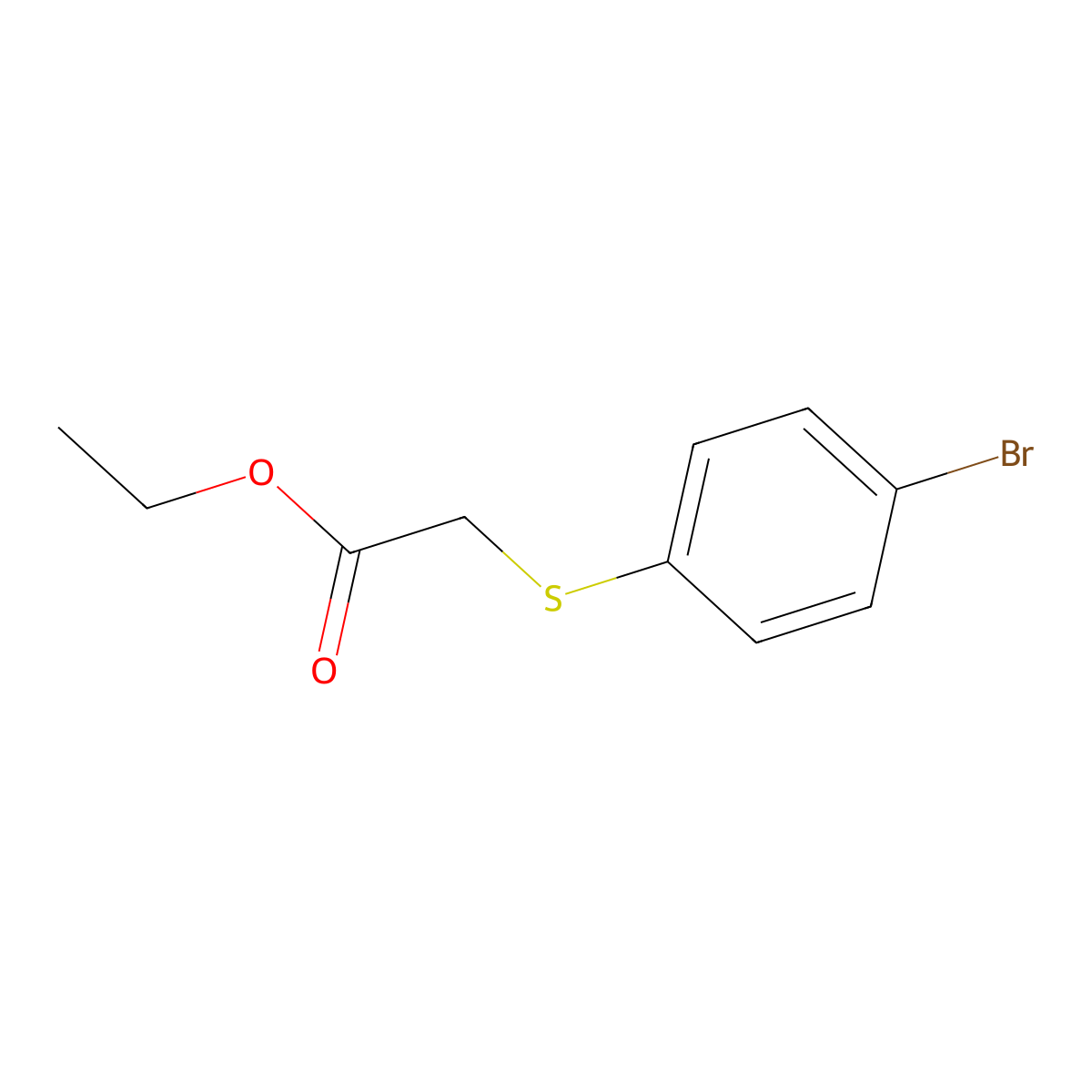 Ethyl 2-(4-bromophenylthio)acetate molecular structure, CAS 65251-10-7