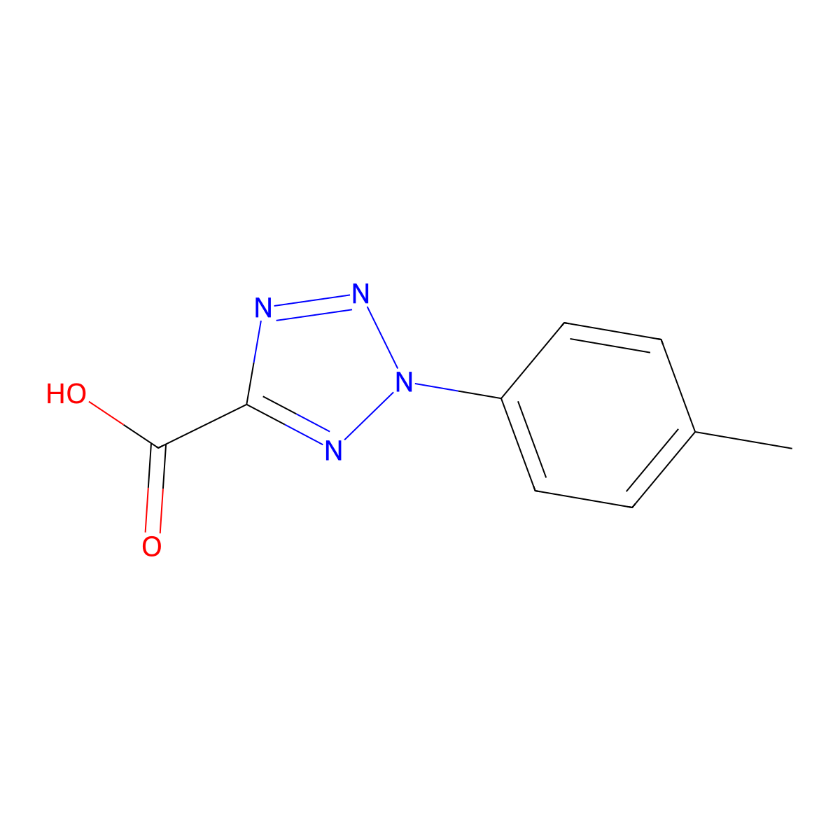 2-(4-methylphenyl)-2H-1,2,3,4-tetrazole-5-carboxylic acid molecular structure, CAS 65251-30-1
