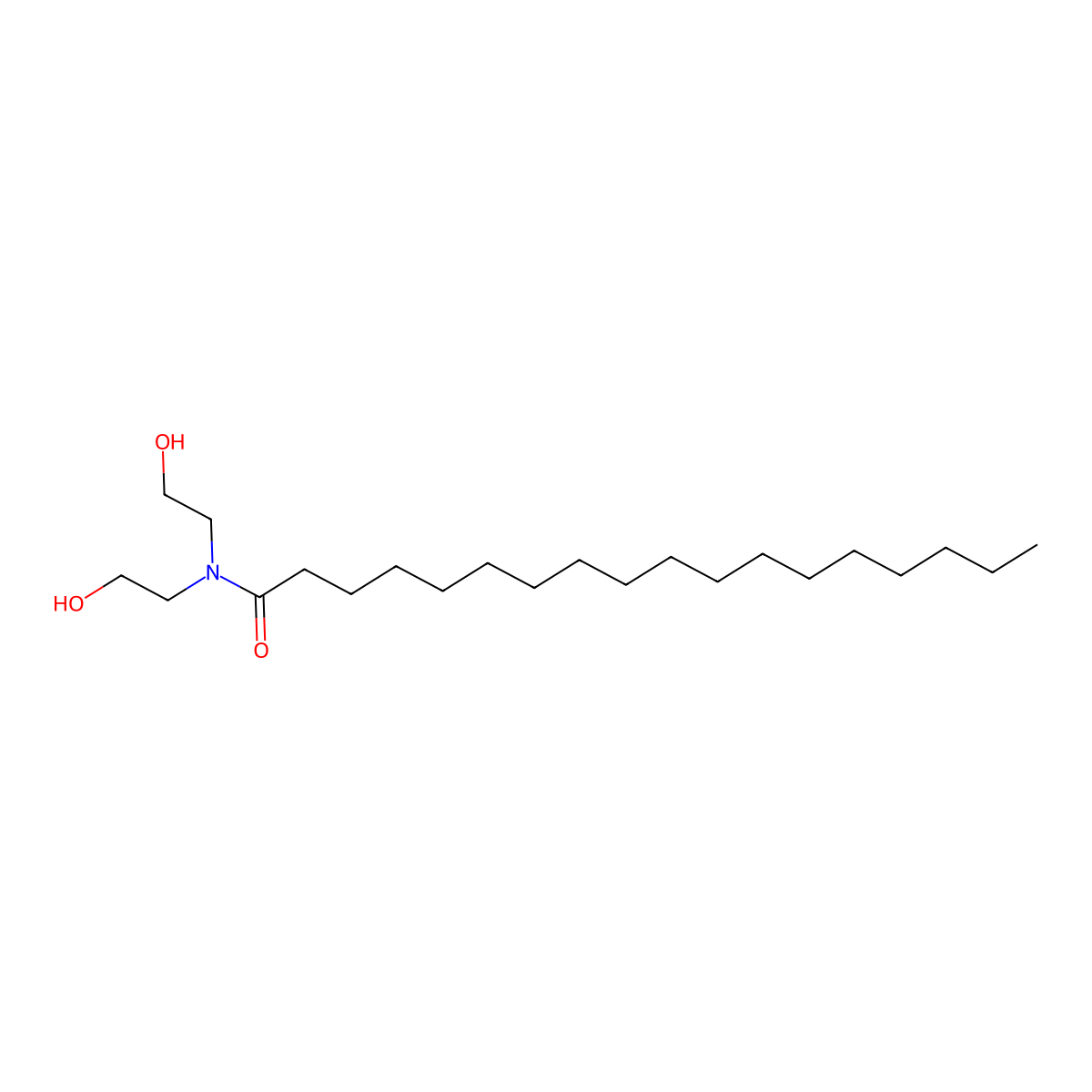 N,N-Bis(2-hydroxyethyl)octadecanamide molecular structure, CAS 65256-28-2