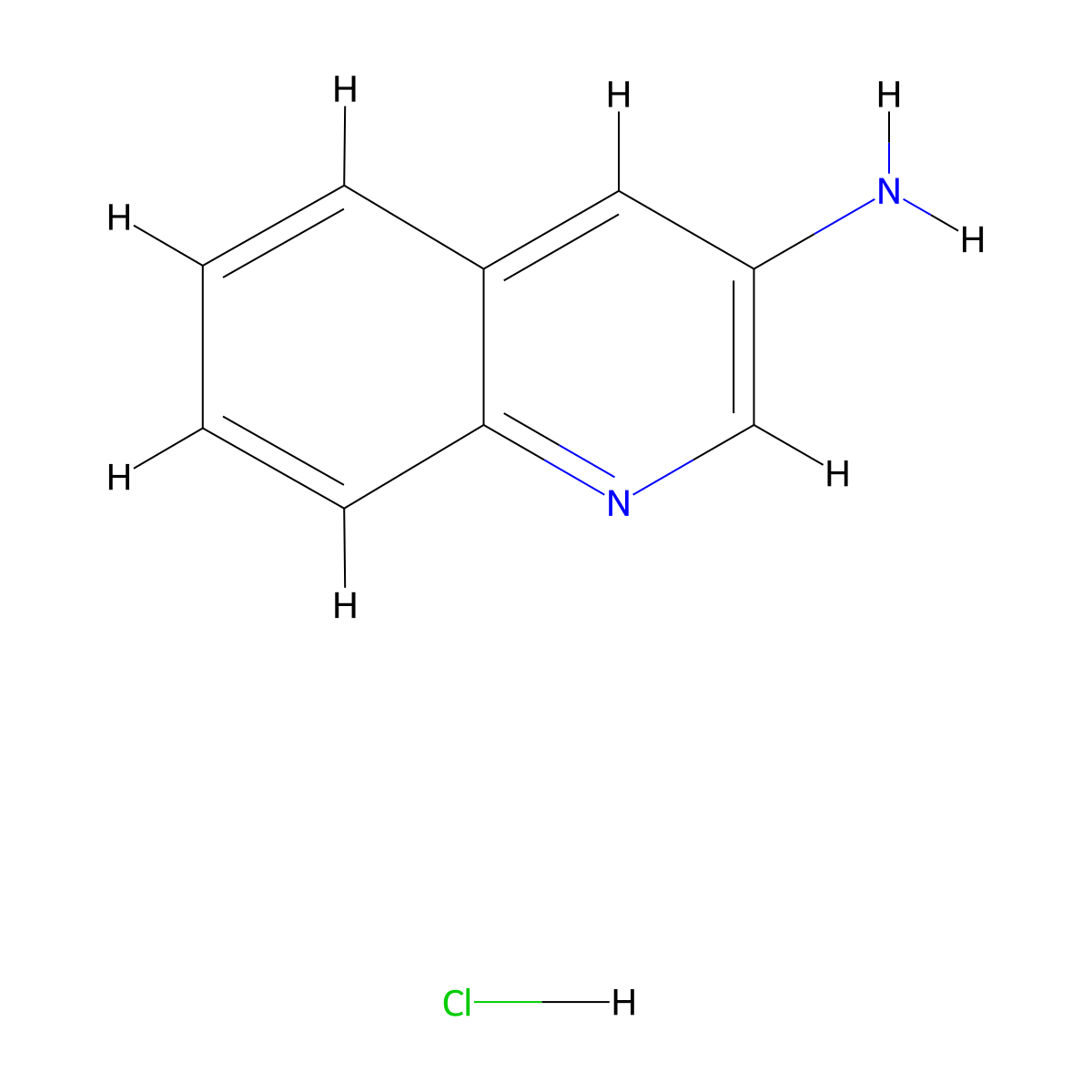 Quinolin-3-amine hydrochloride molecular structure, CAS 65259-40-7