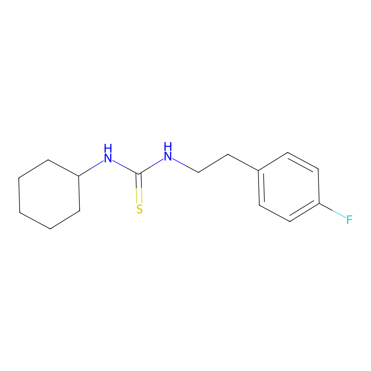 1-Cyclohexyl-3-[2-(4-fluorophenyl)ethyl]thiourea molecular structure, CAS 6526-12-1