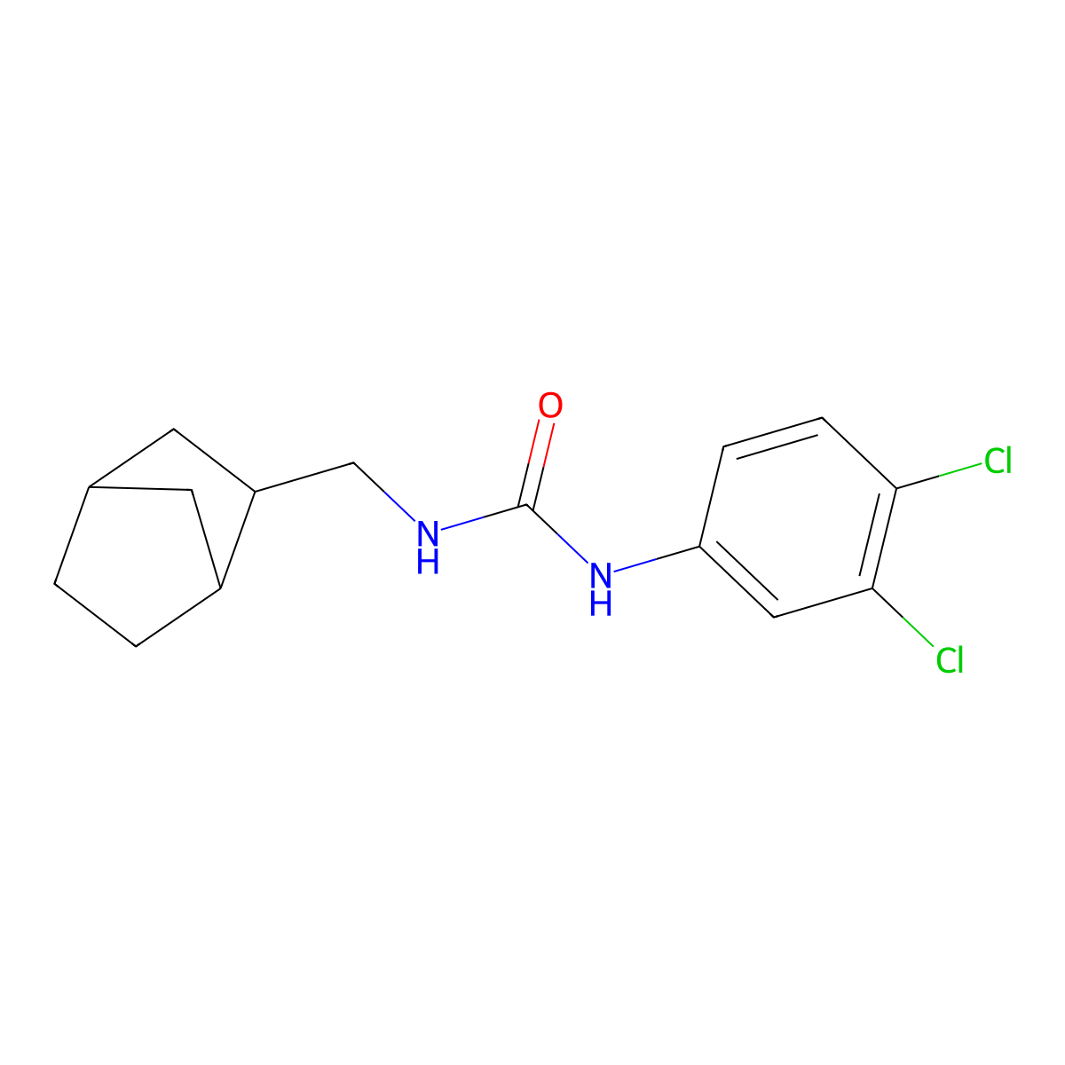 1-(2-Bicyclo[2.2.1]heptanylmethyl)-3-(3,4-dichlorophenyl)urea molecular structure, CAS 6526-20-1