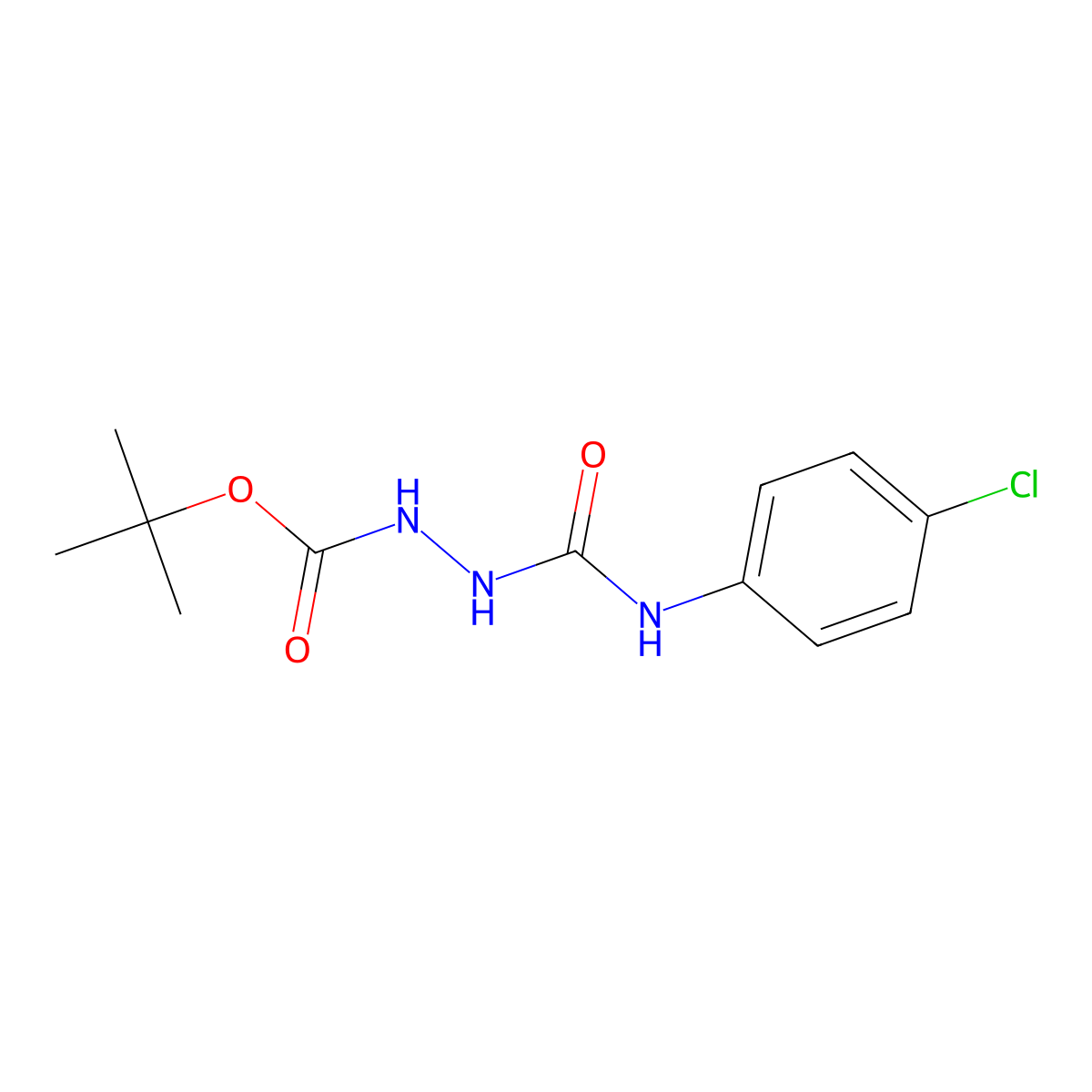 Tert-butyl N-[(4-chlorophenyl)carbamoylamino]carbamate molecular structure, CAS 6526-81-4