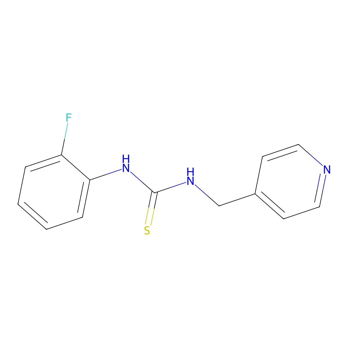 1-(2-Fluorophenyl)-3-(pyridin-4-ylmethyl)thiourea molecular structure, CAS 6526-84-7